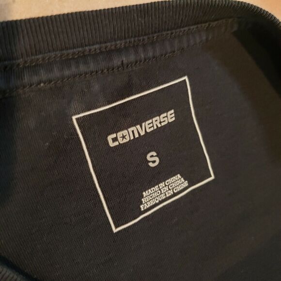 Converse Unisex Black Graphic Tee Small Demon Halo Alternative Streetwear Goth - Picture 3 of 13